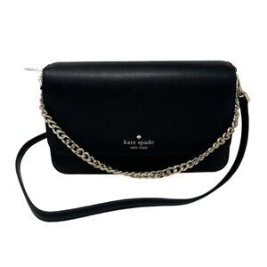 Kate Spade Madison Flap Crossbody Black Saffiano Leather Bag KC430 $349